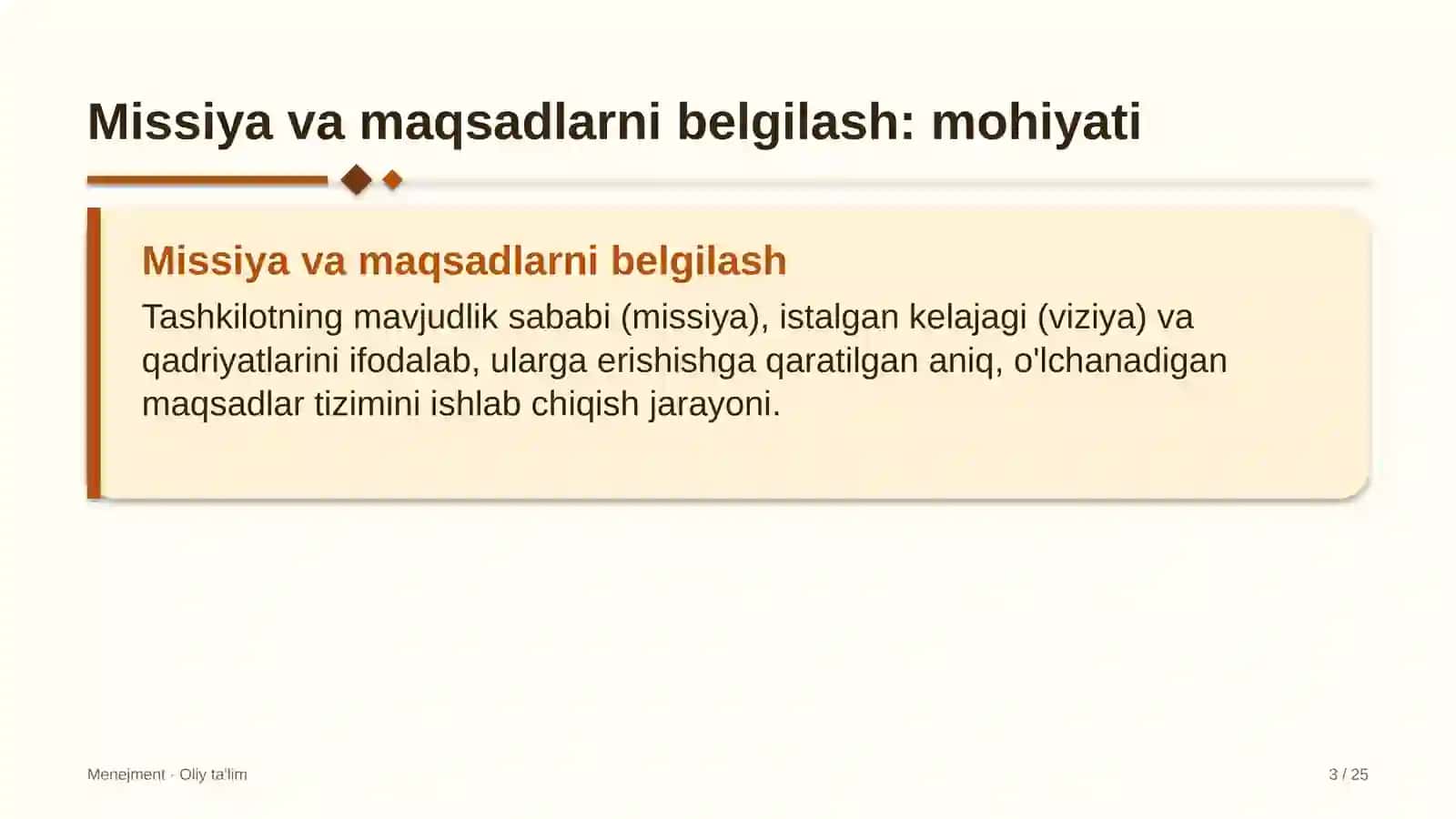 Avtomobilsozlik sanoatida tashkilotning missiyasi va maqsadlarini belgilash 3