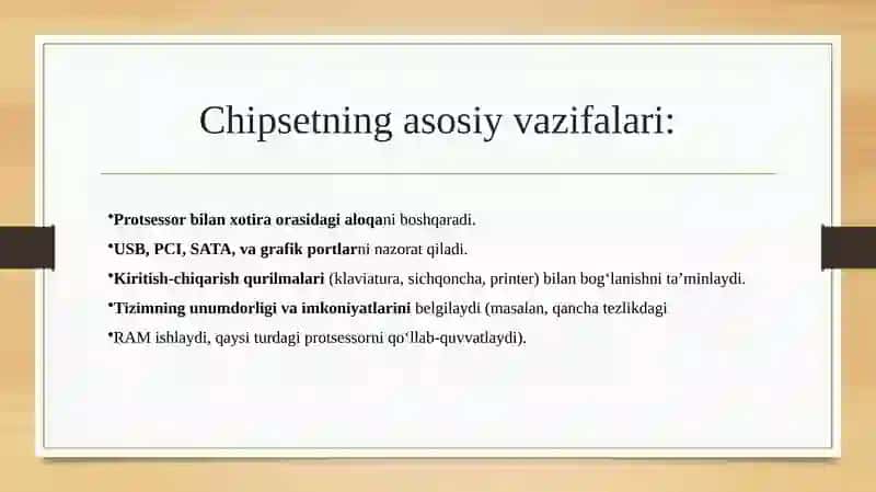 Tizimli plata chipsetlari 3