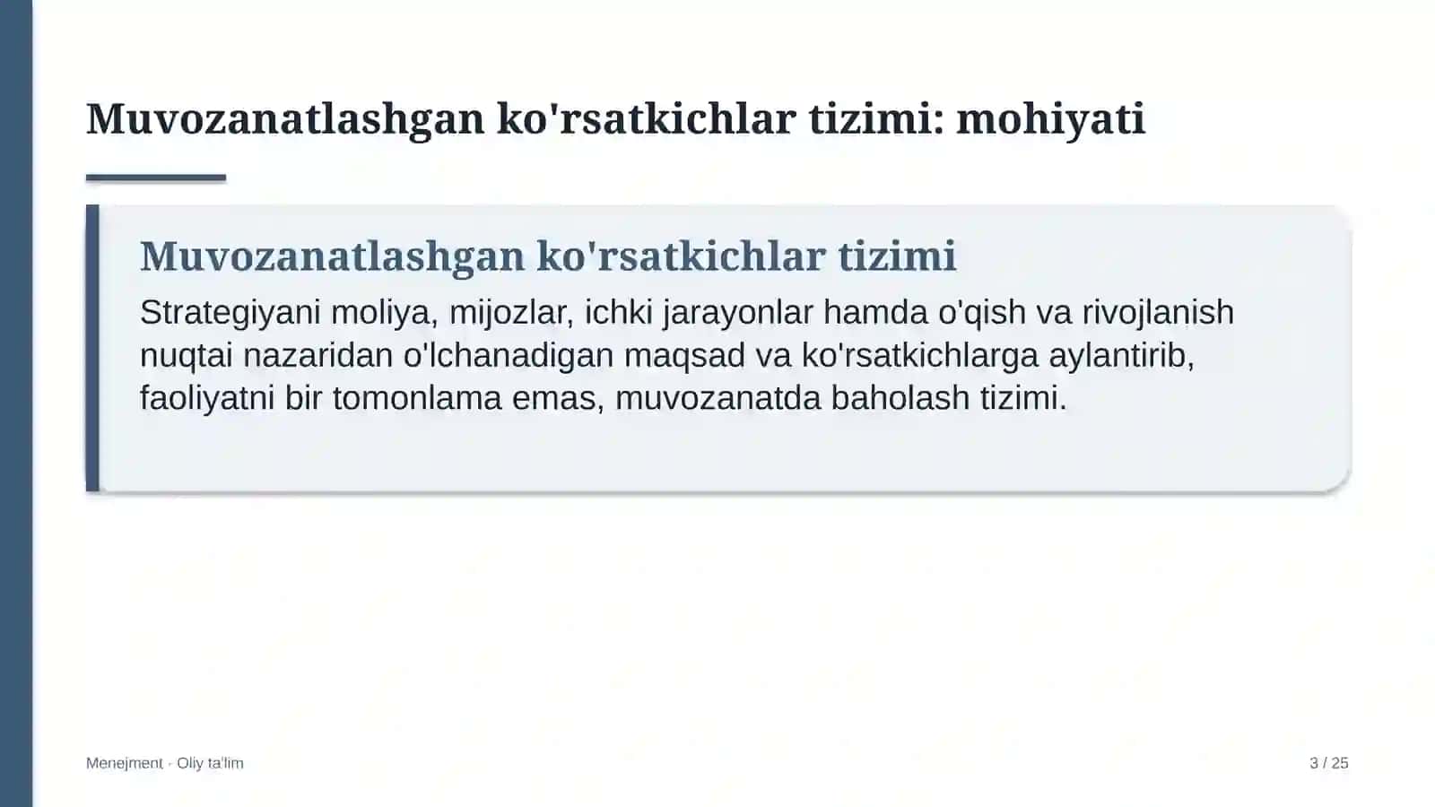 Konsert tashkilotlarida muvozanatlashgan ko'rsatkichlar tizimi 3