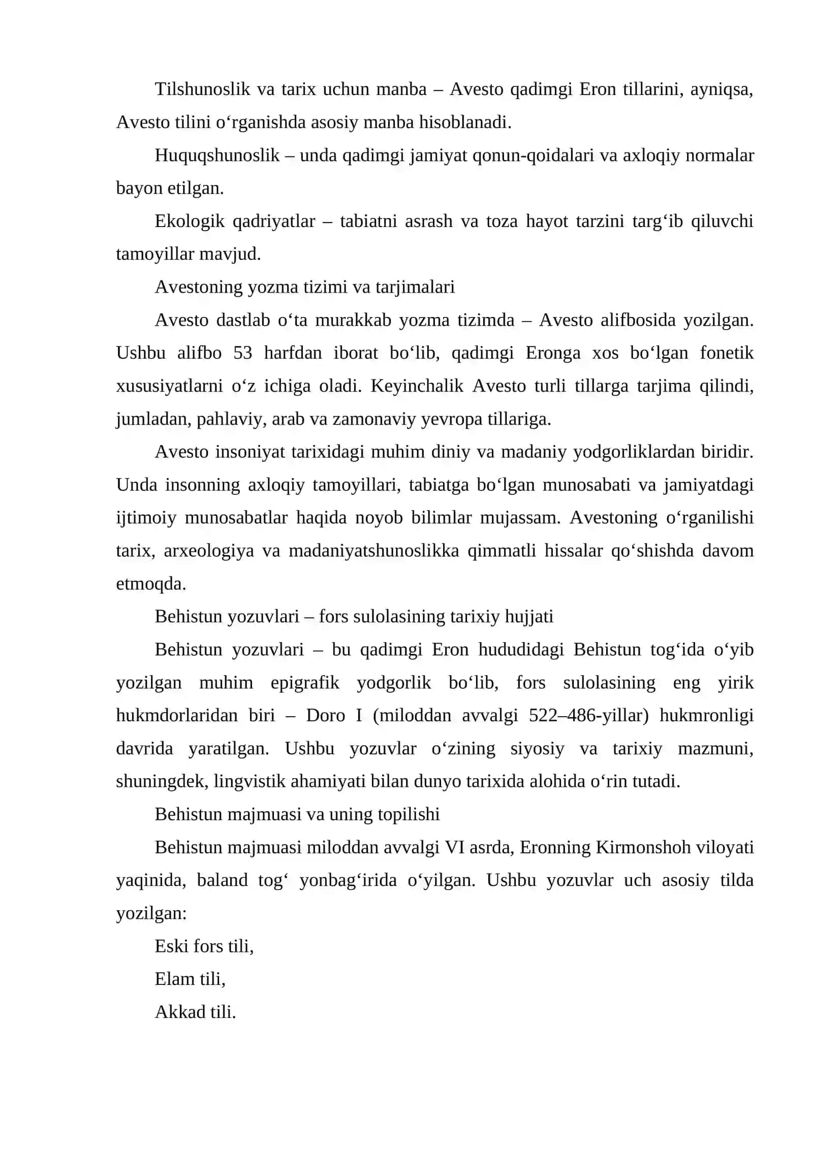 AVESTO BEHISTUN PERSAPOLDAGI YOZUVLAR QADIMGI EPIKGRAFIKA YODGORLIGI SIFATIDA 3