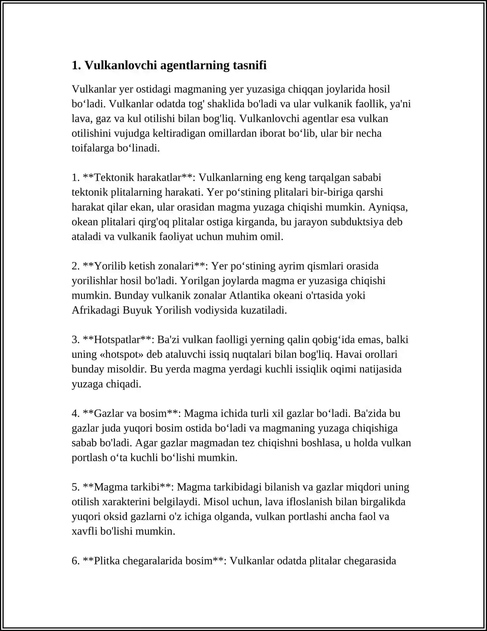 VULKANLOVCHI AGENTLARNING TURLARI VA STRUKTURASINI XOSIL QILISH 3