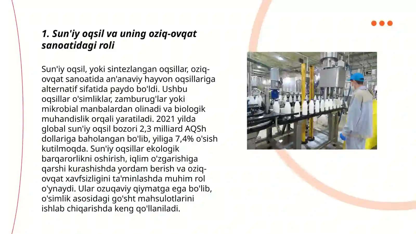 Sunʼiy oqsil ozuqa moddalarining ishlab chiqarilishi va kelgusidagi imkoniyatlari 3