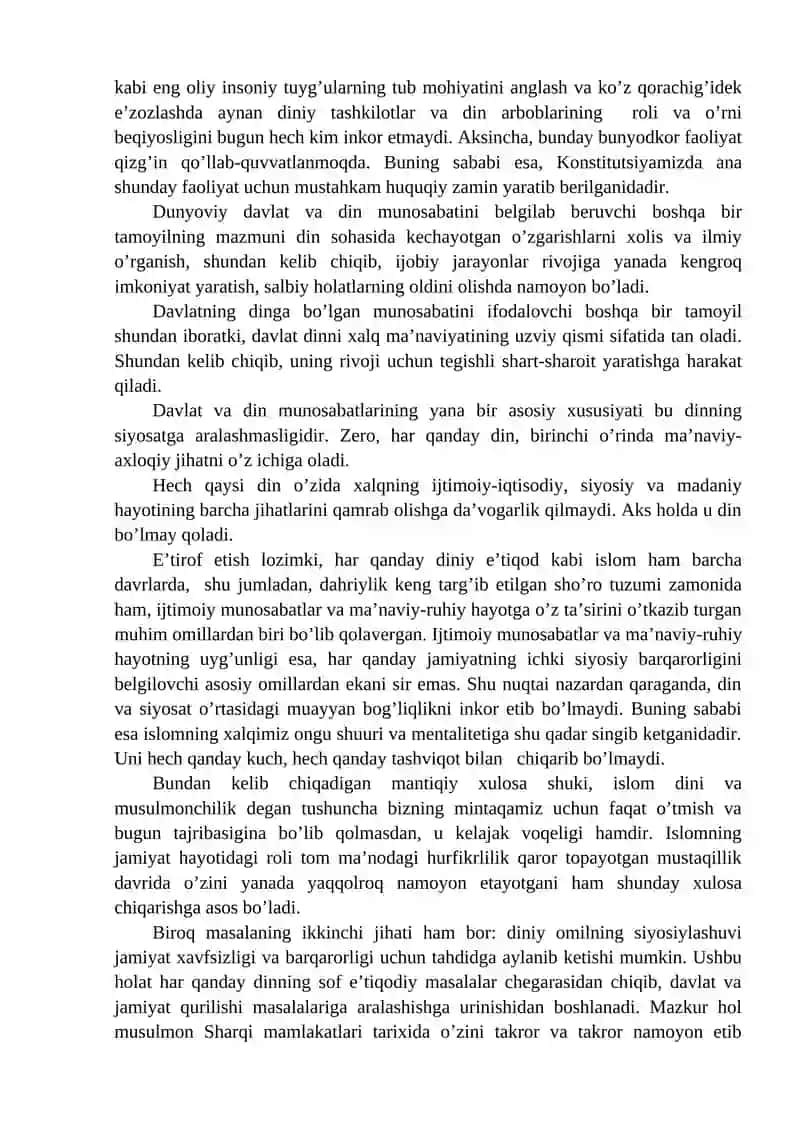 Yangi O‘zbekistonda dunyoviy va diniy ta`lim-tarbiyaga munosabat 3