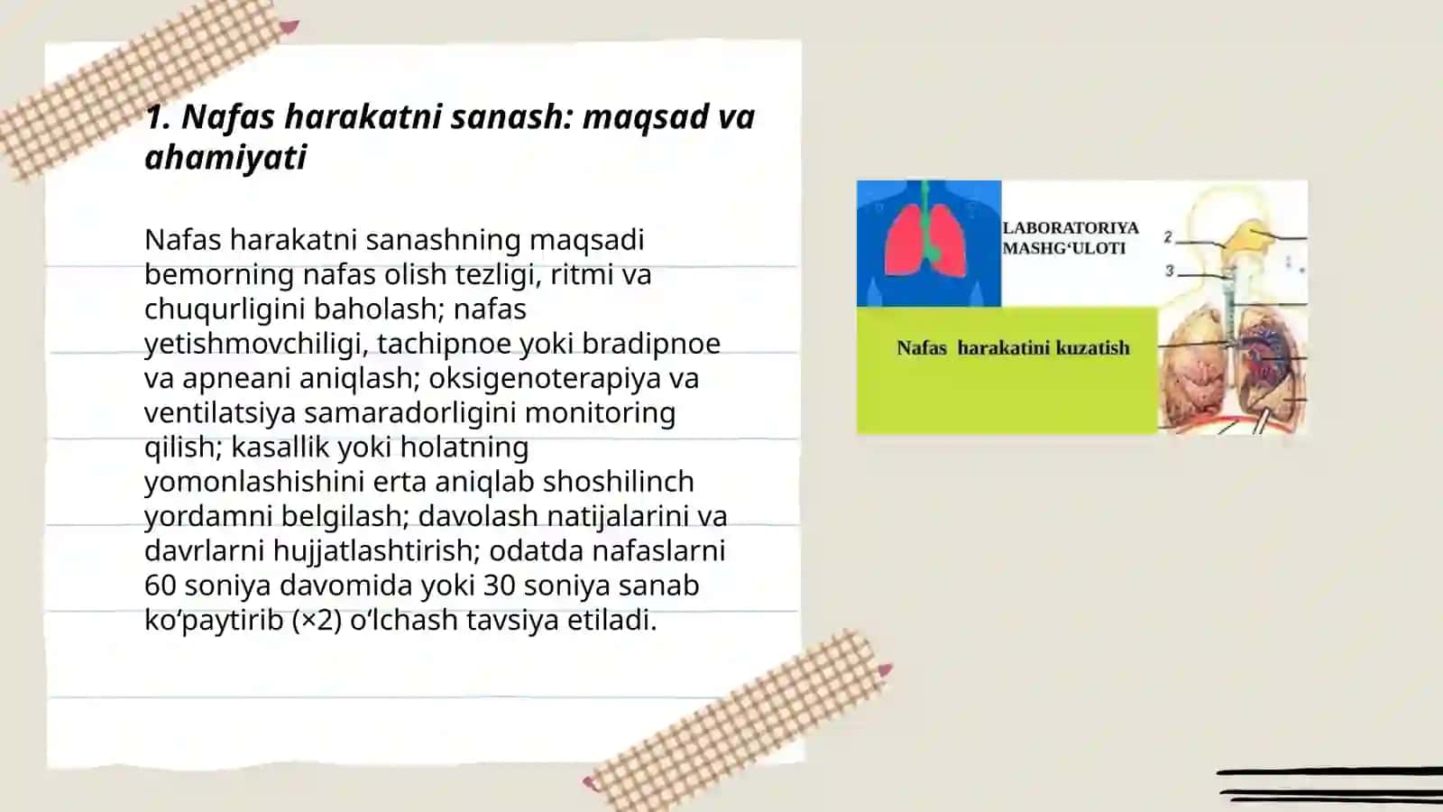 Nafas harakatni sanash 3