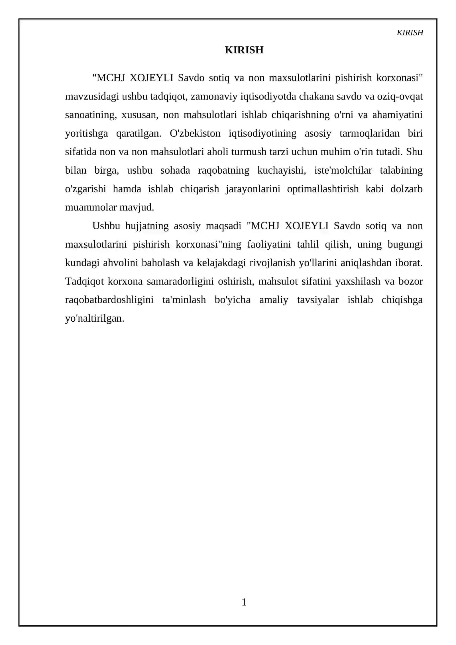 MCHJ XOJEYLI Savdo sotiq va non maxsulotlarini pishirish korxonasi 3