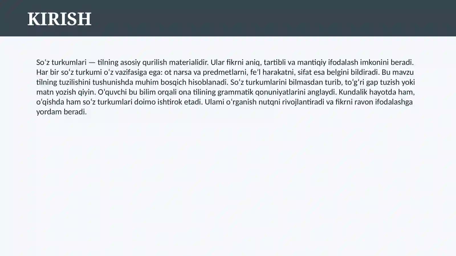 SO’Z TURKUMLARI 3