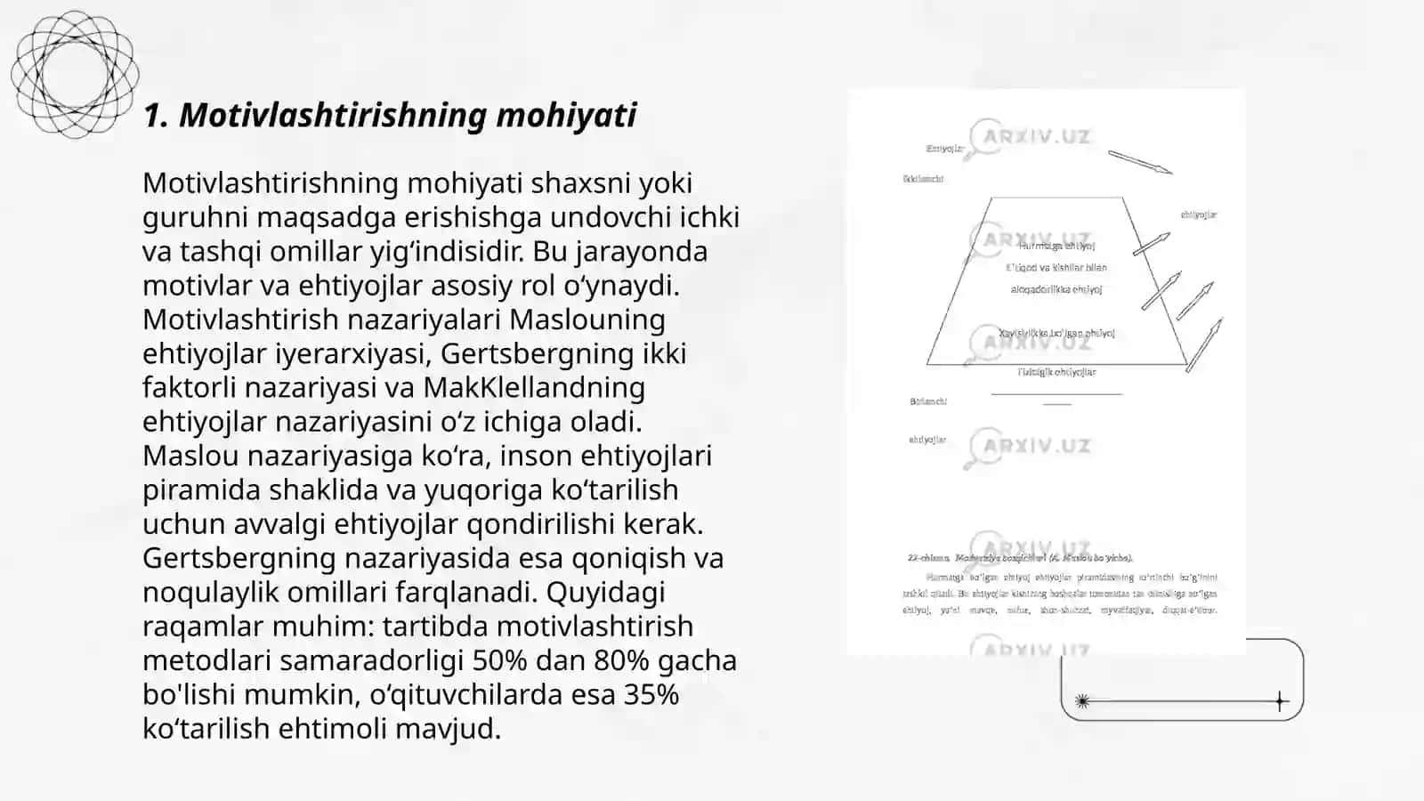 Motivlashtirish ehtiyojlar va ularning turlari 3