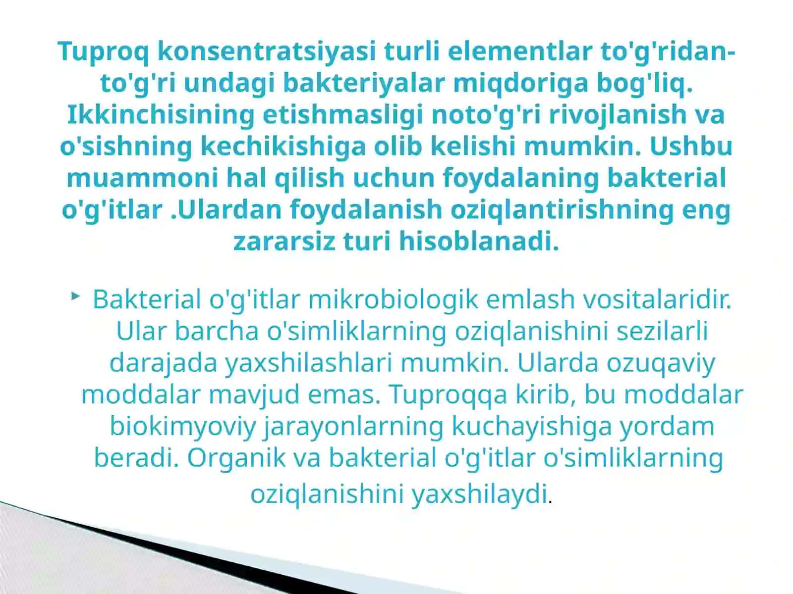 Bakteriologik  o’g’itlar va ularning qo’llanilishi 3