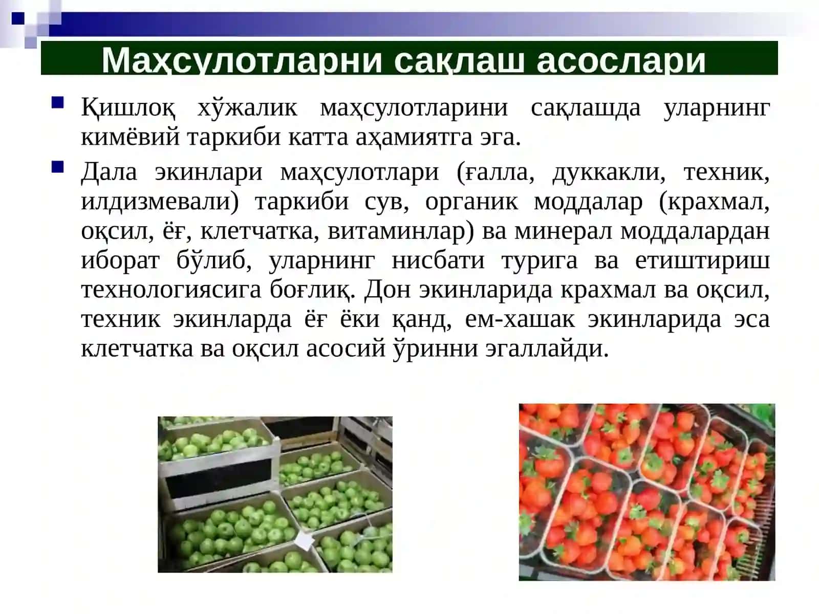 Dala ekinlari mahsulotlari kimyoviy tarkibini nazariy asoslari 3