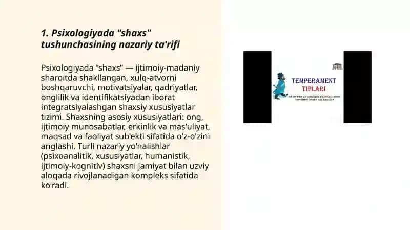 Psixologiyada "shaxs" tushunchasi 3