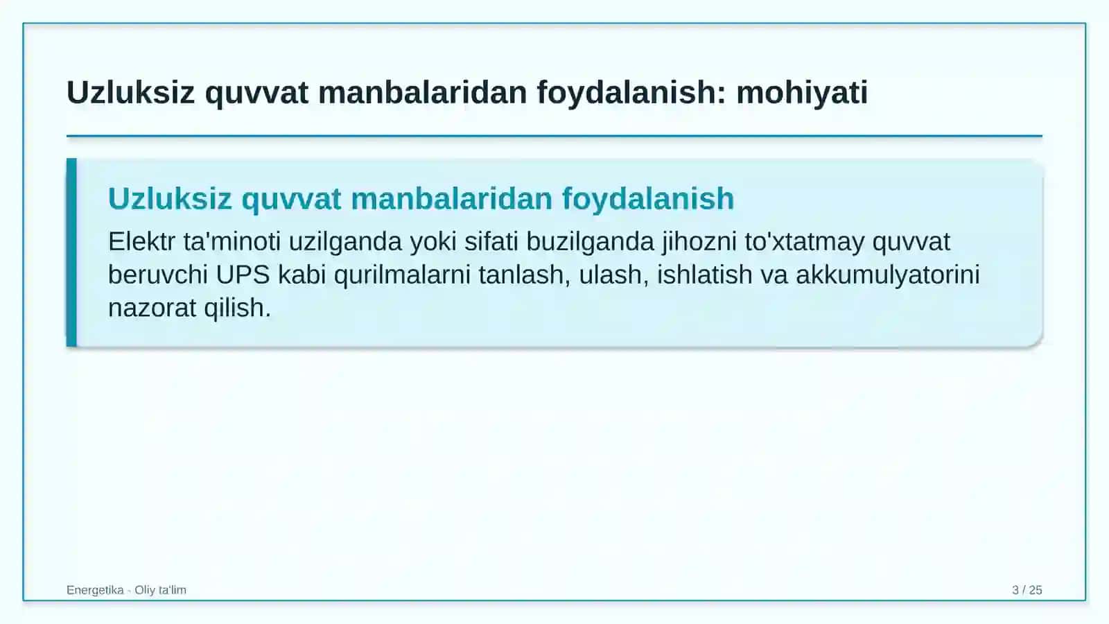 melioratsiya tizimida uzluksiz quvvat manbalaridan foydalanish 2215 3