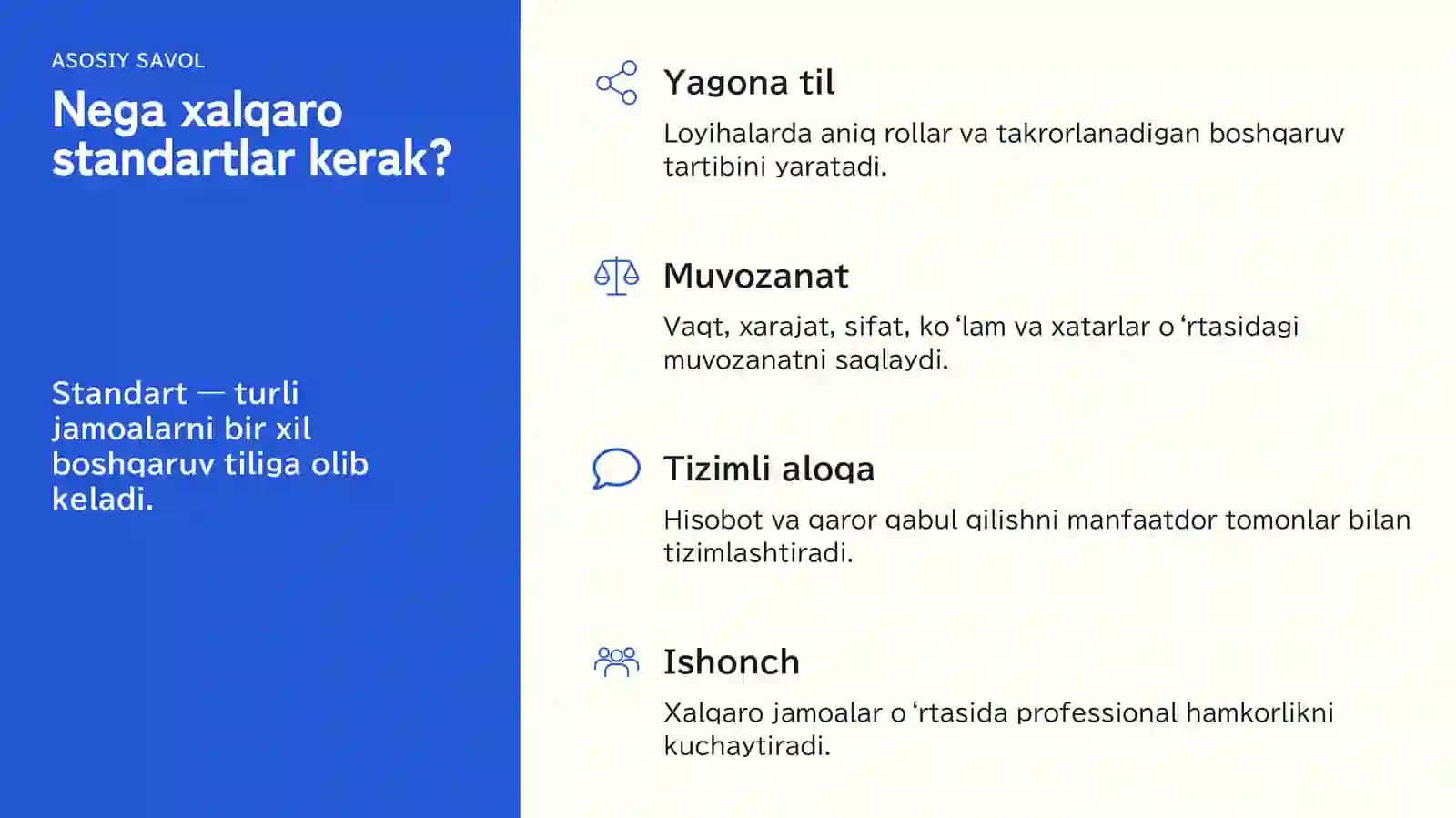 Loyiha boshqaruvining xalqaro standartlari 3