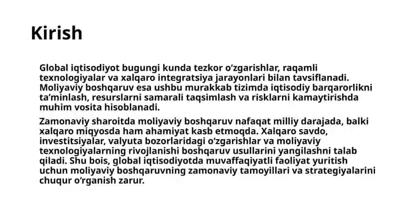 Global iqtisodiyotning zamonaviy sharoitida moliyaviy boshqaruv 3