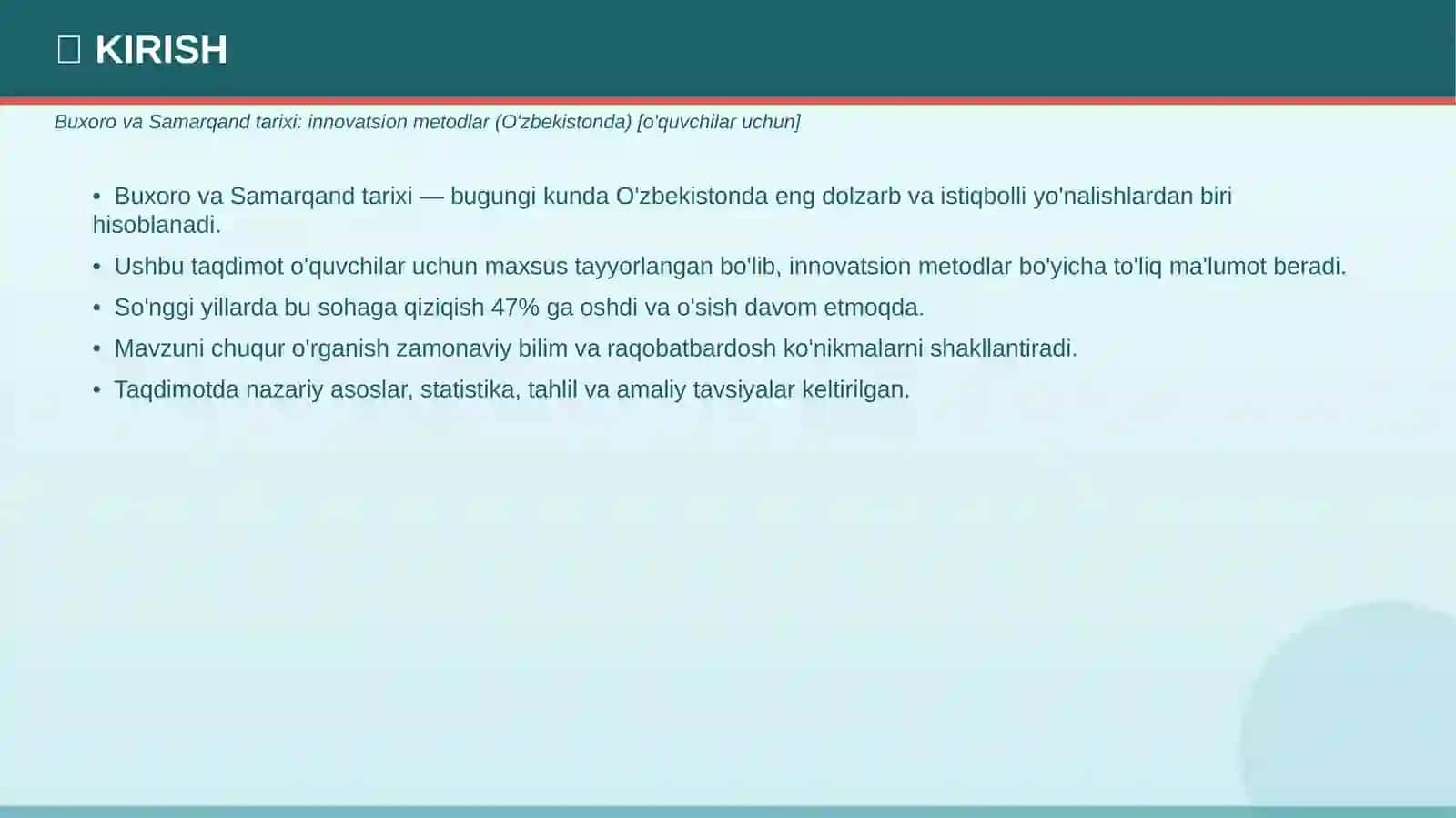 Buxoro va Samarqand Tarixi - Innovatsion metodlar (O'zbekistonda) [o'quvchilar uchun] 3