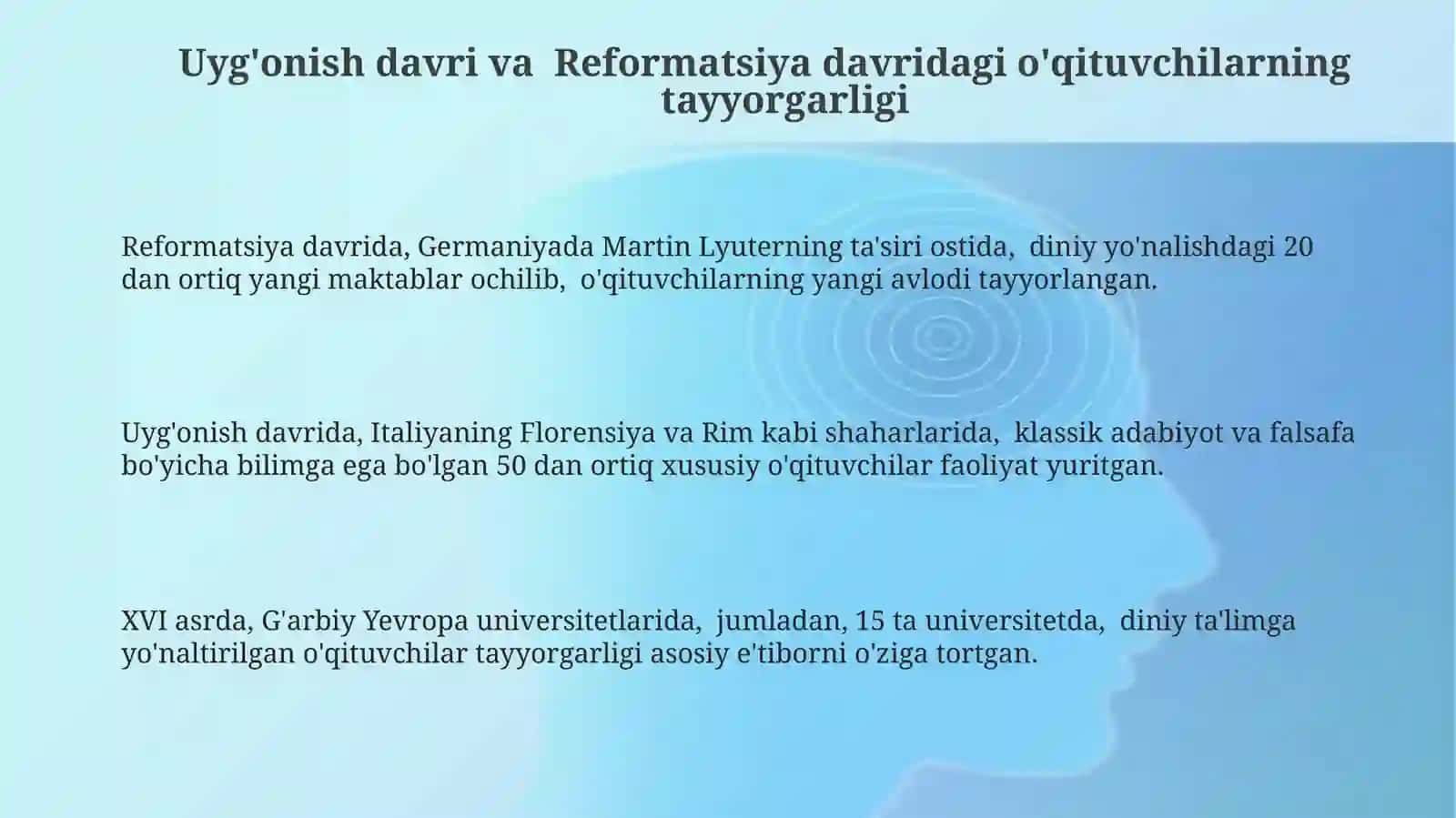 Pedagogik fikrlar va maktablarni tarixi 3