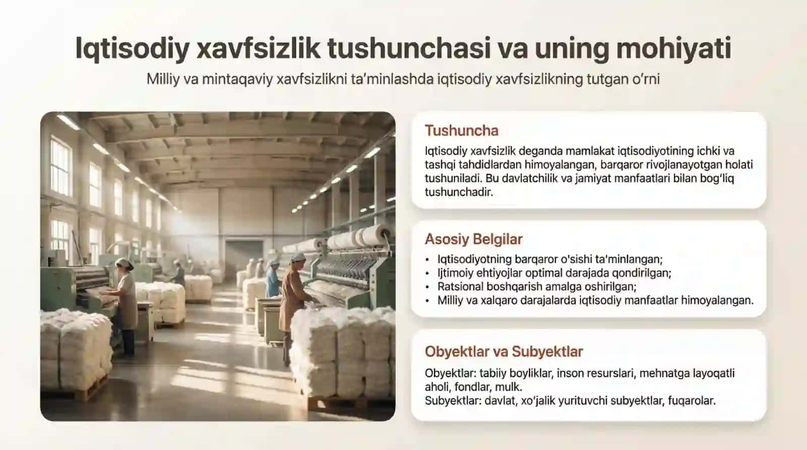 Milliy va mintaqaviy xavfsizlikni taʼminlashda iqtisodiy xavfsizlikning tutgan oʻrni 3