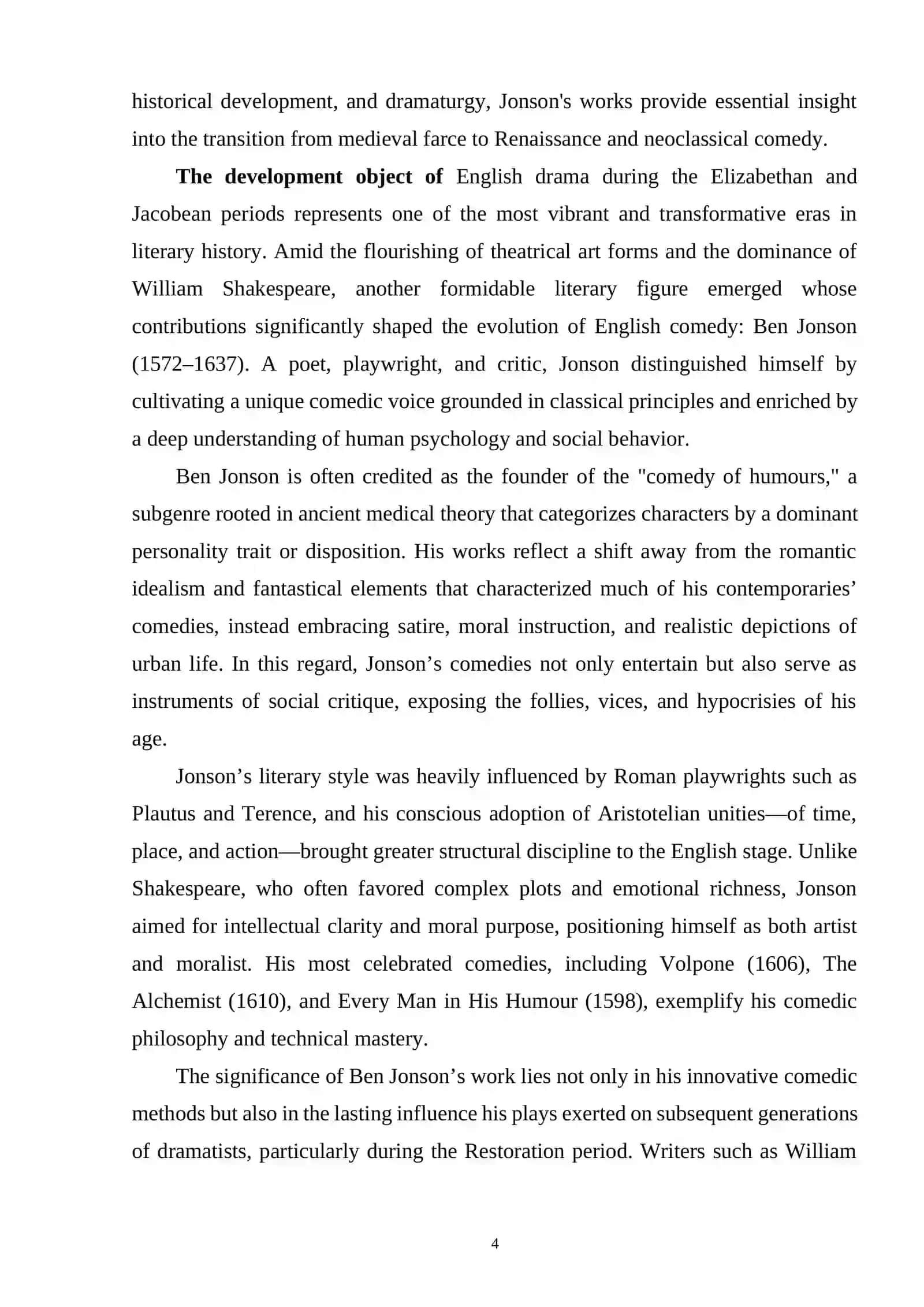 BEN JONSON AS A FOUNDER OF COMEDY GENRE IN ENGLISH LITERATURE 3