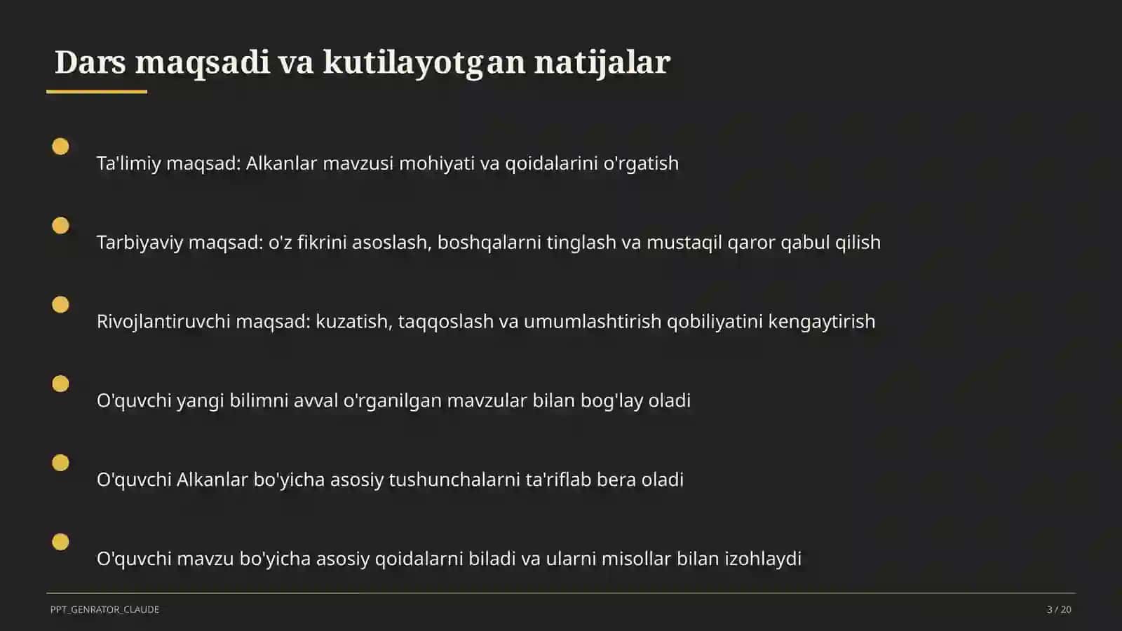 Alkanlar (10-sinf) 3