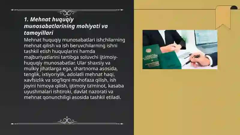 Mexnat xuquqiy munosabatlar va uning subektlari 3
