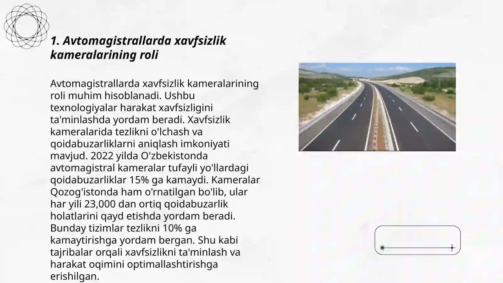Avtomagistrallarda xavfsizlikni taʼminlovchi tizimlar 3