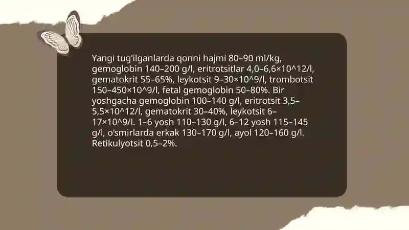 Bolalarda qon va qon yaratuvchi a'zolar anatomo-fiziologik xususiyatlari va kasalliklar semiotikasi 3