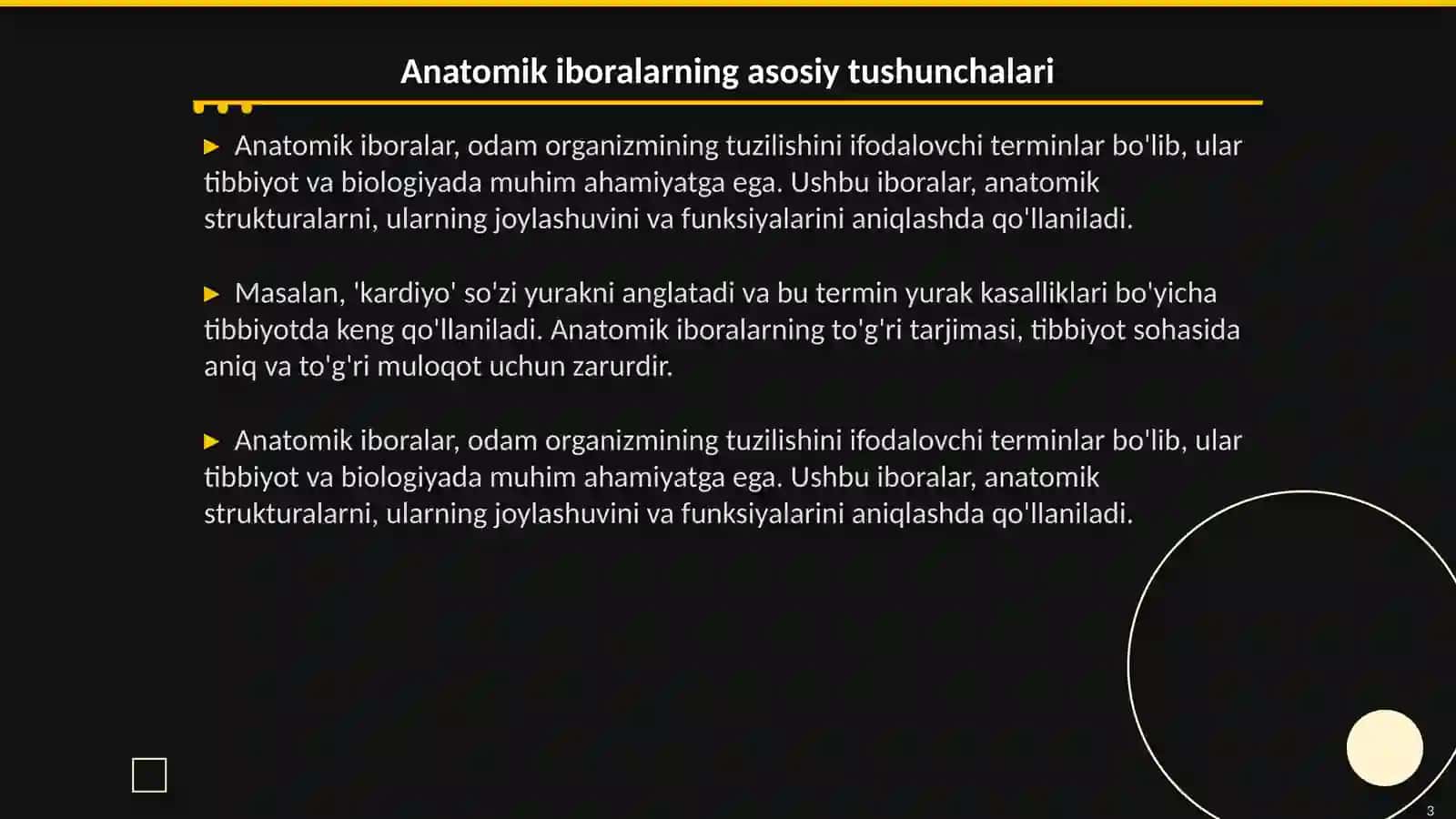 Anatomik iboralarning tarjimasi 3