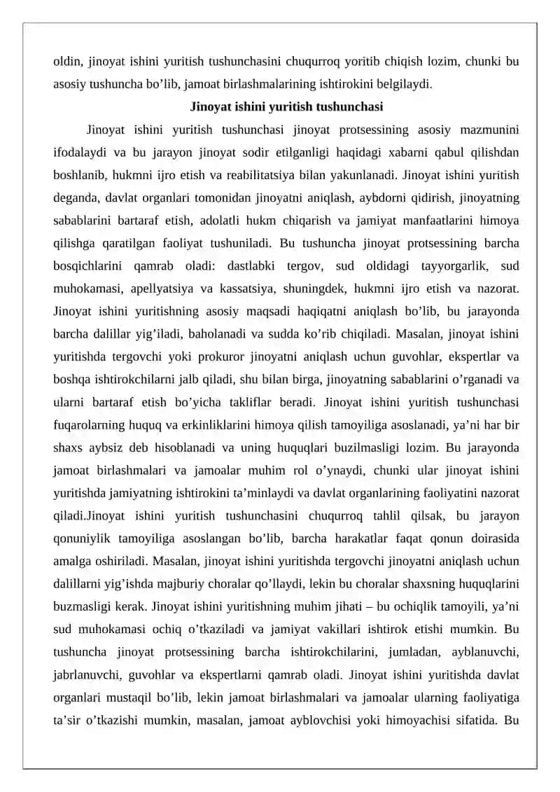 Jinoyat ishini yuritishda ishtirok etuvchi jamoat birlashmalari, jamoalar va ularning vakillari 3