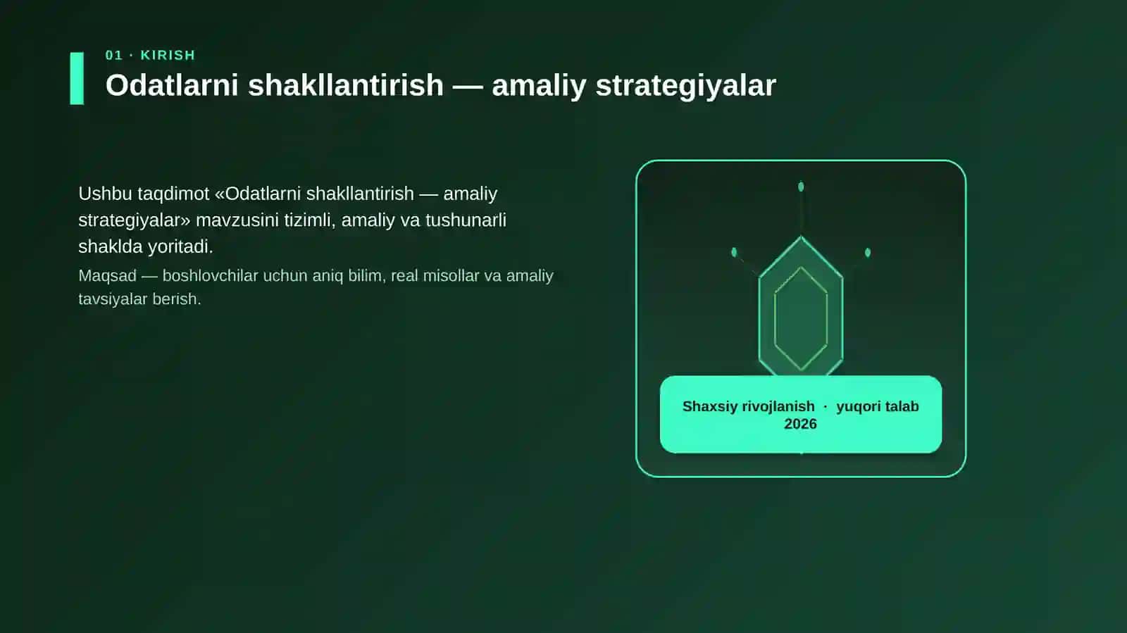 Odatlarni shakllantirish — amaliy strategiyalar 3
