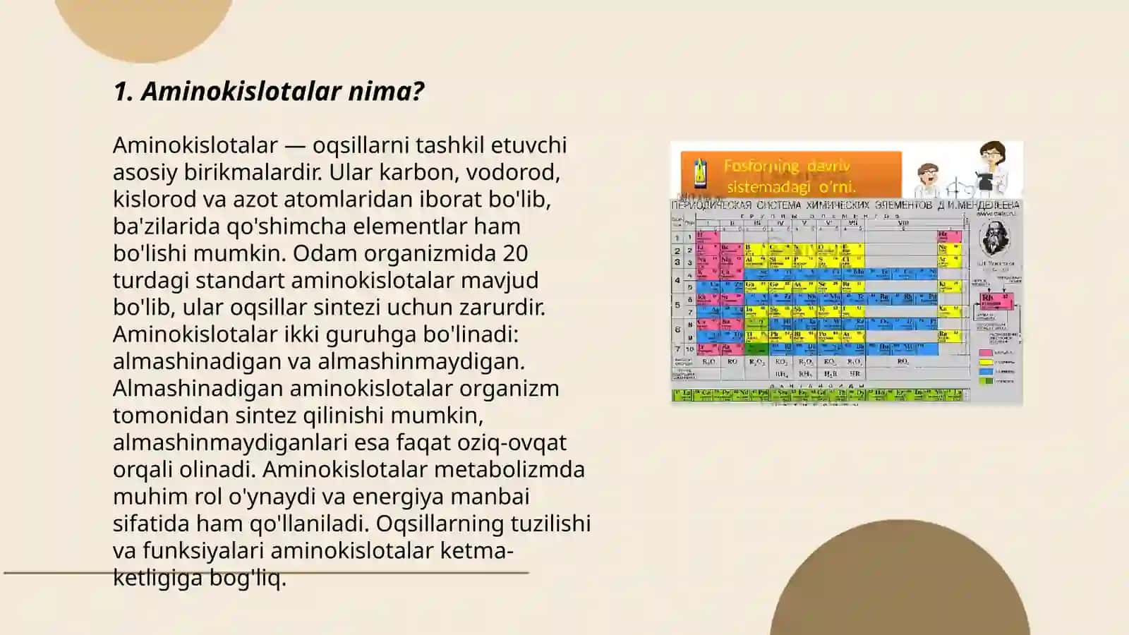 Ayrim aminokislotalar almashinuvining oʻziga xosligi 3