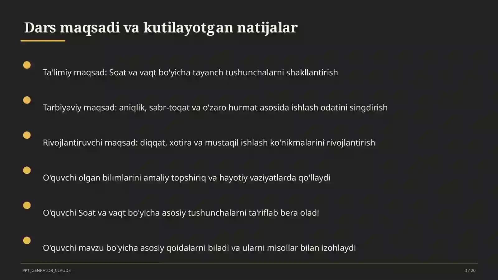 Soat va vaqt (1-sinf) 3