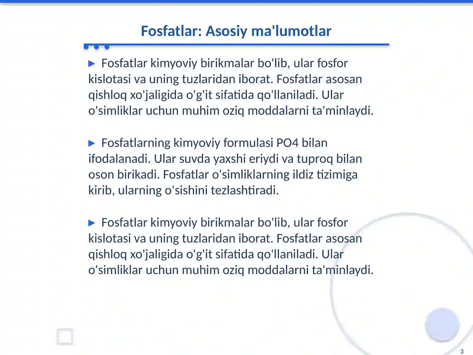 Fosfatlarning dunyo va respublikamizdagi ashyoviy resurslari 3