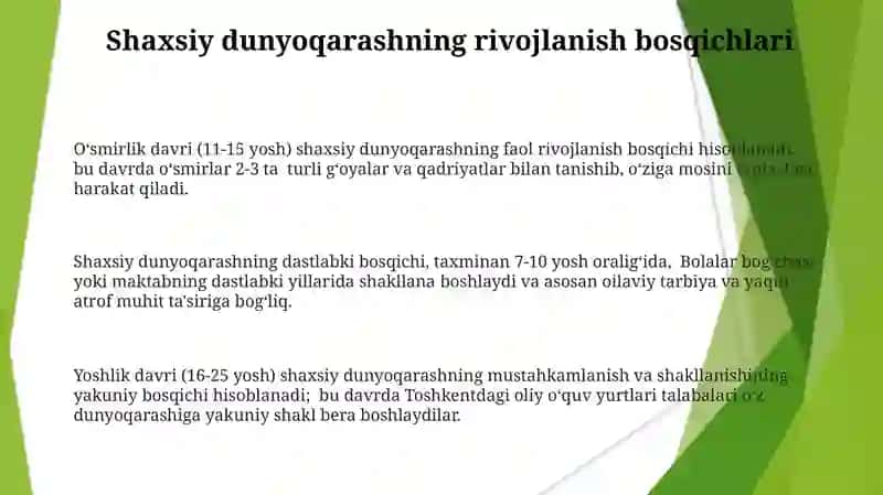 Pedagogik jarayonda ilmiy va umummadaniy dunyoqarashni shakllantirish 3
