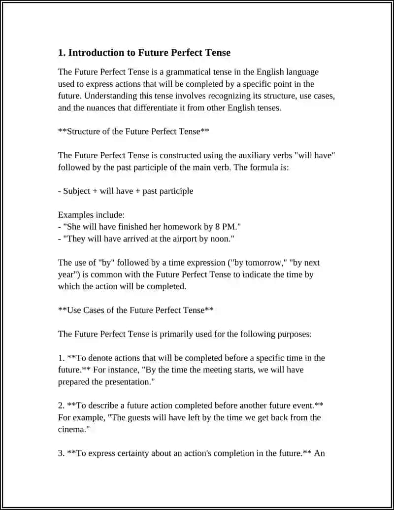 Future Perfect Tense 3