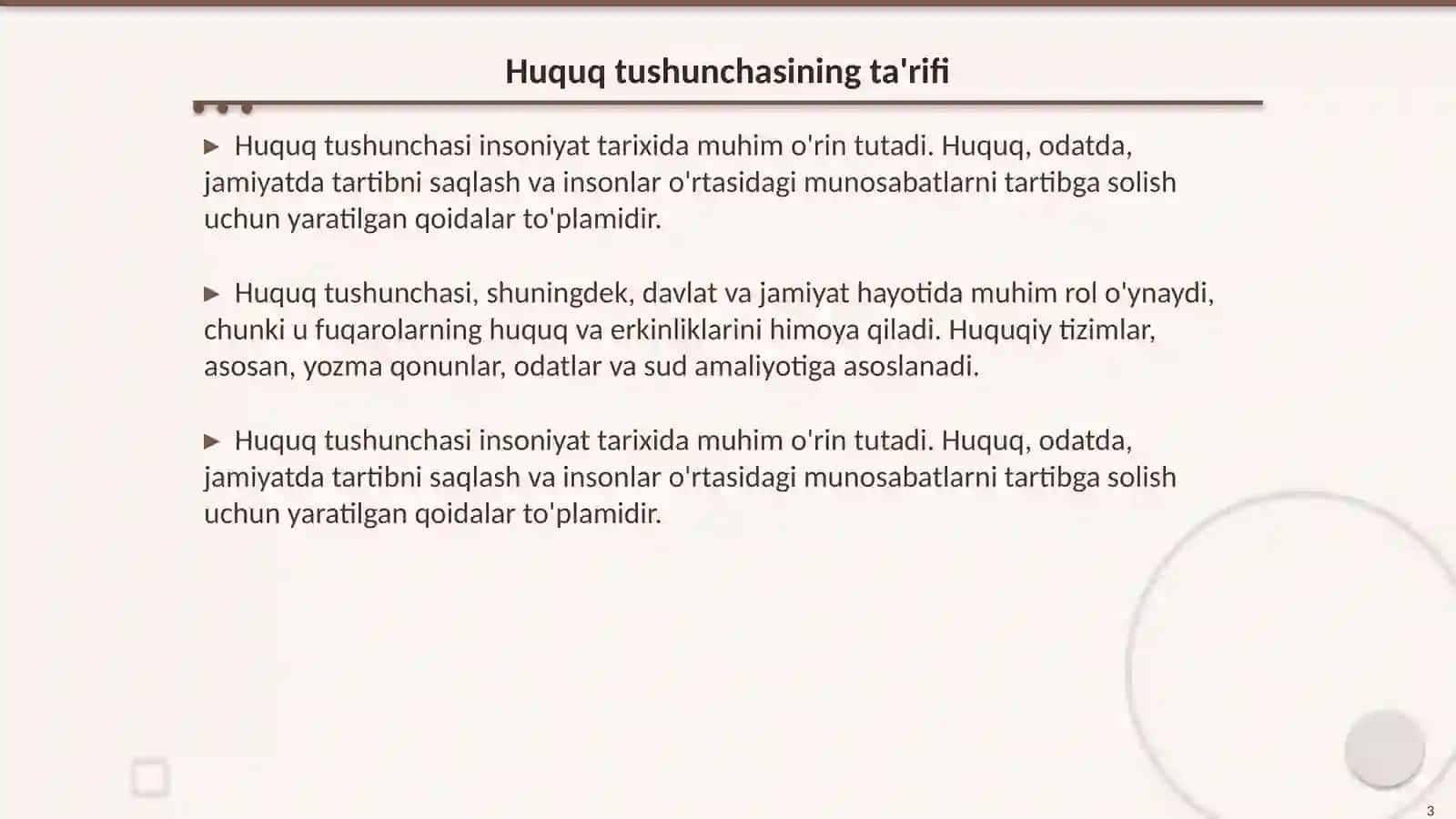 Huquq tushunchasi, belgilari, mohiyati va printsiplari 3