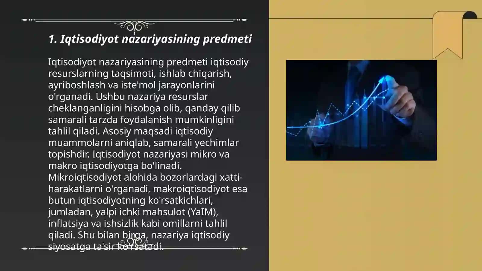 Iqtisodiyot nazariyasi fanidan tayorlagan slayt 3