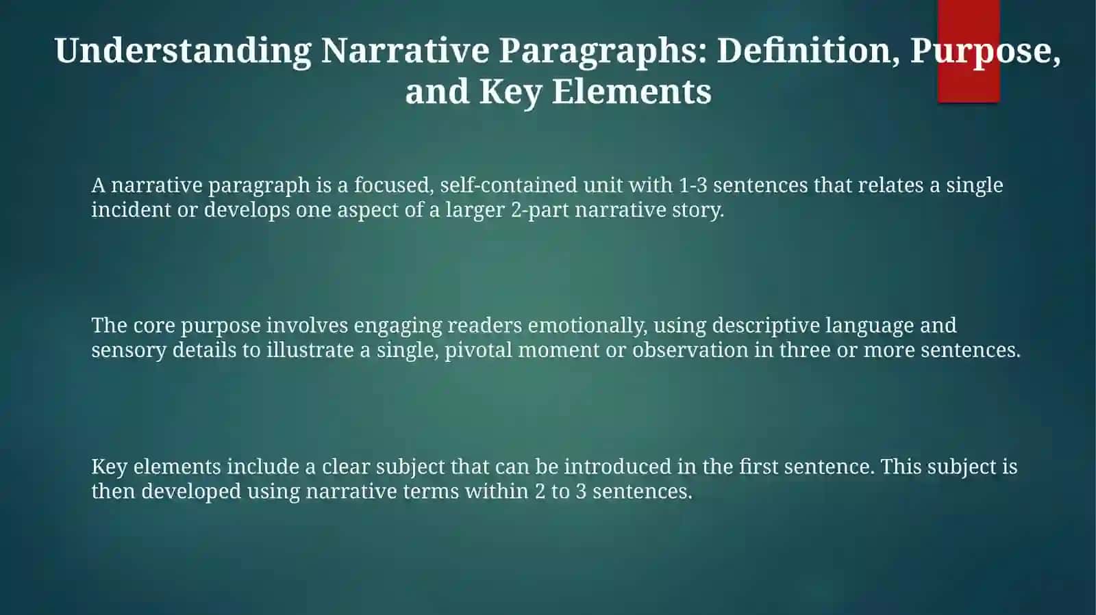 Narrative paragraphs 3