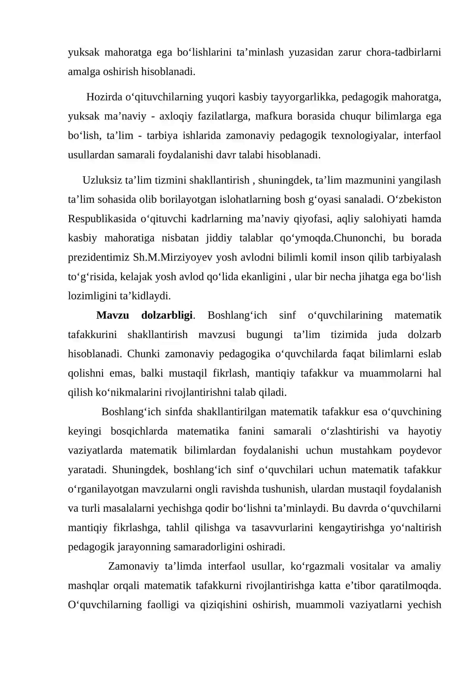 Boshlang'ich sinf o'quvchilarining matematik tafakkurini shakllantirish usullari va metodlari 3