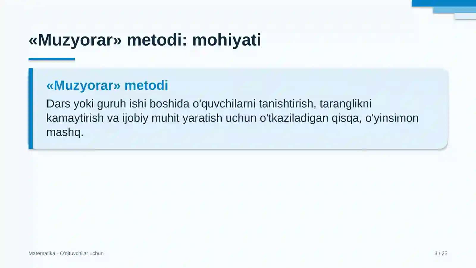 matematika darslarida muzyorar metodidan foydalanish 4348 3