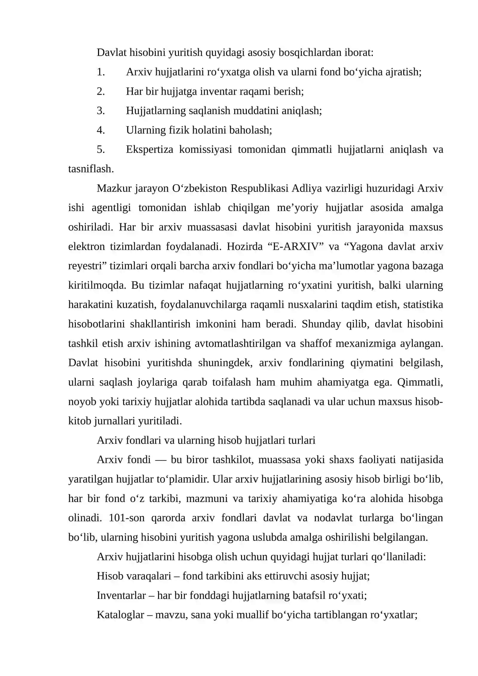 Arxivda arxiv hujjatlarining hisobini tashkil etish 3