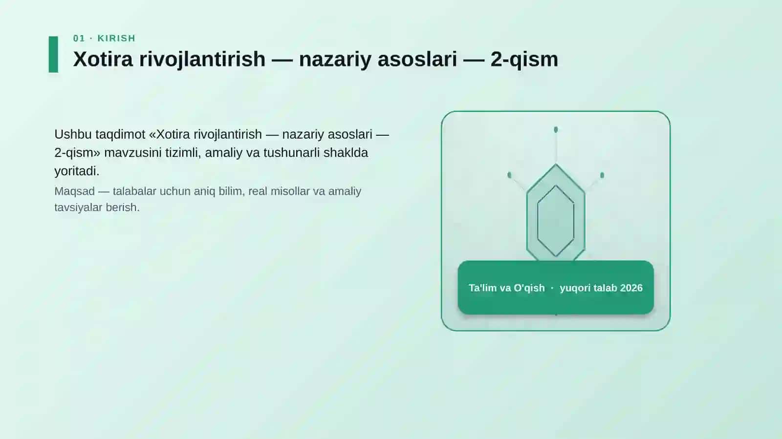 Xotira rivojlantirish — nazariy asoslari — 2-qism 3