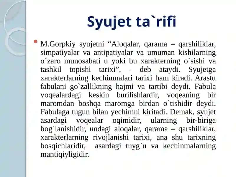 Jek London, Ernest Xemingueyning, Abdulla Qahhor va Chingiz Aytmatovning asarlari asosida kompozitsiya va syujet unsurlari tahlili 3