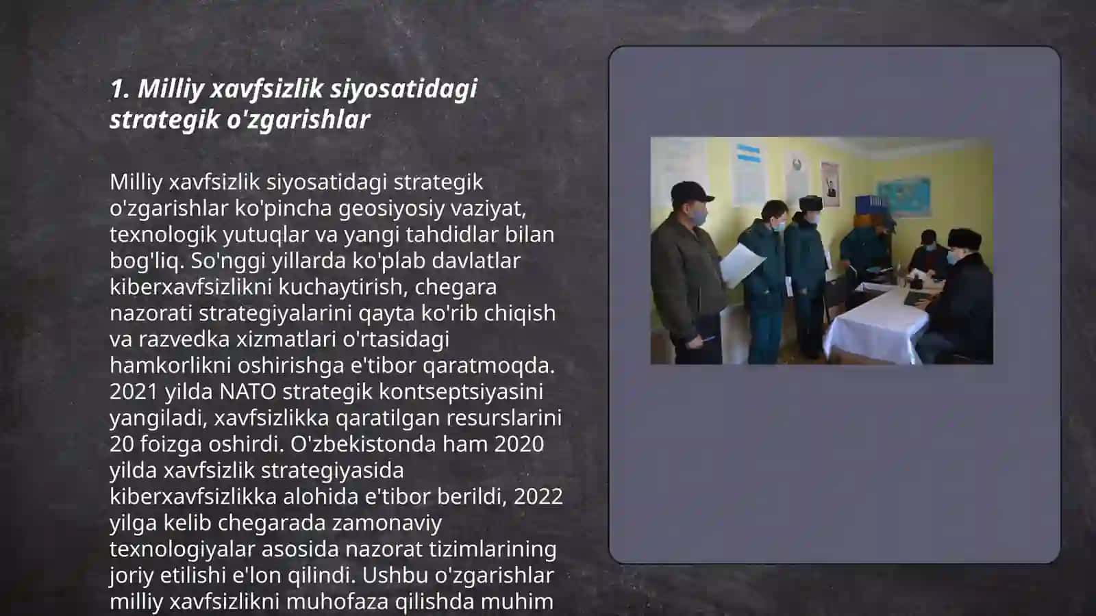 Milliy xavfsizlikni ta'minlash borasida amalga oshirilayotgan o'zgarishlar 3