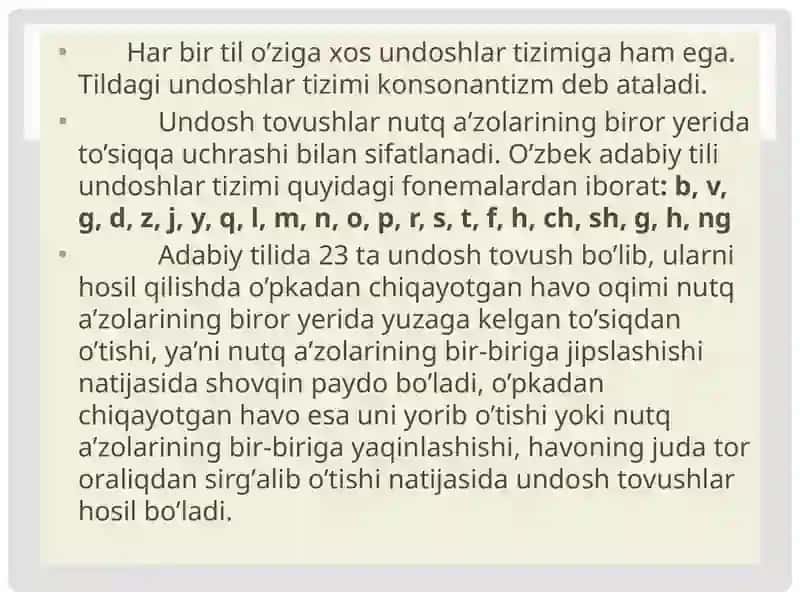 Undosh tovushlarnio`rgatish mashg`ulotlari 3
