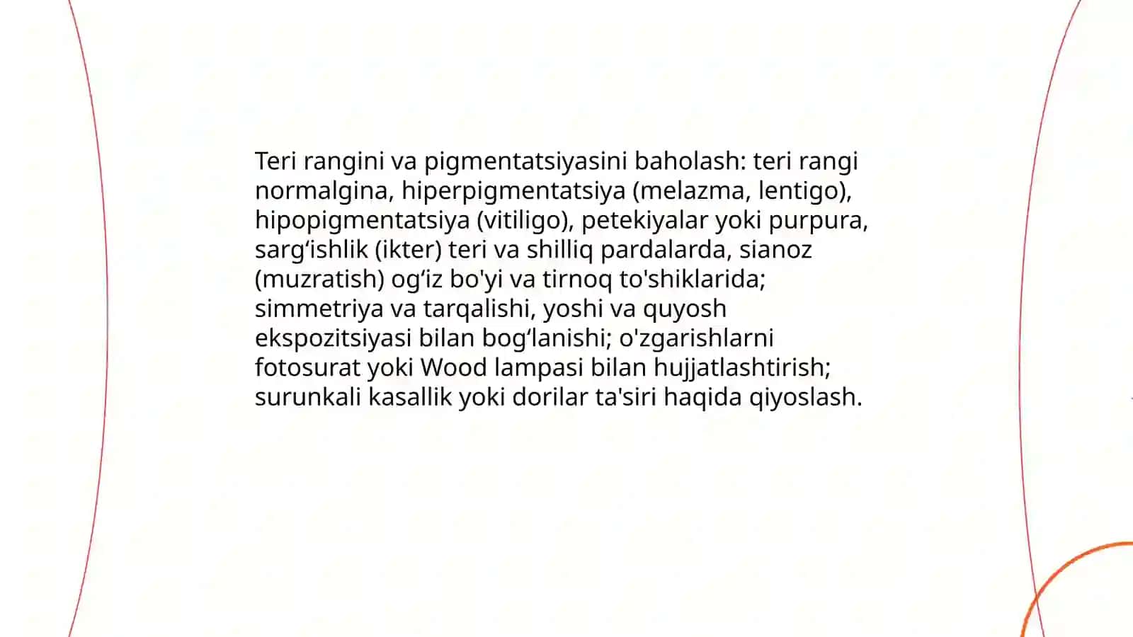 Teri va limfa tizimini baholash 3