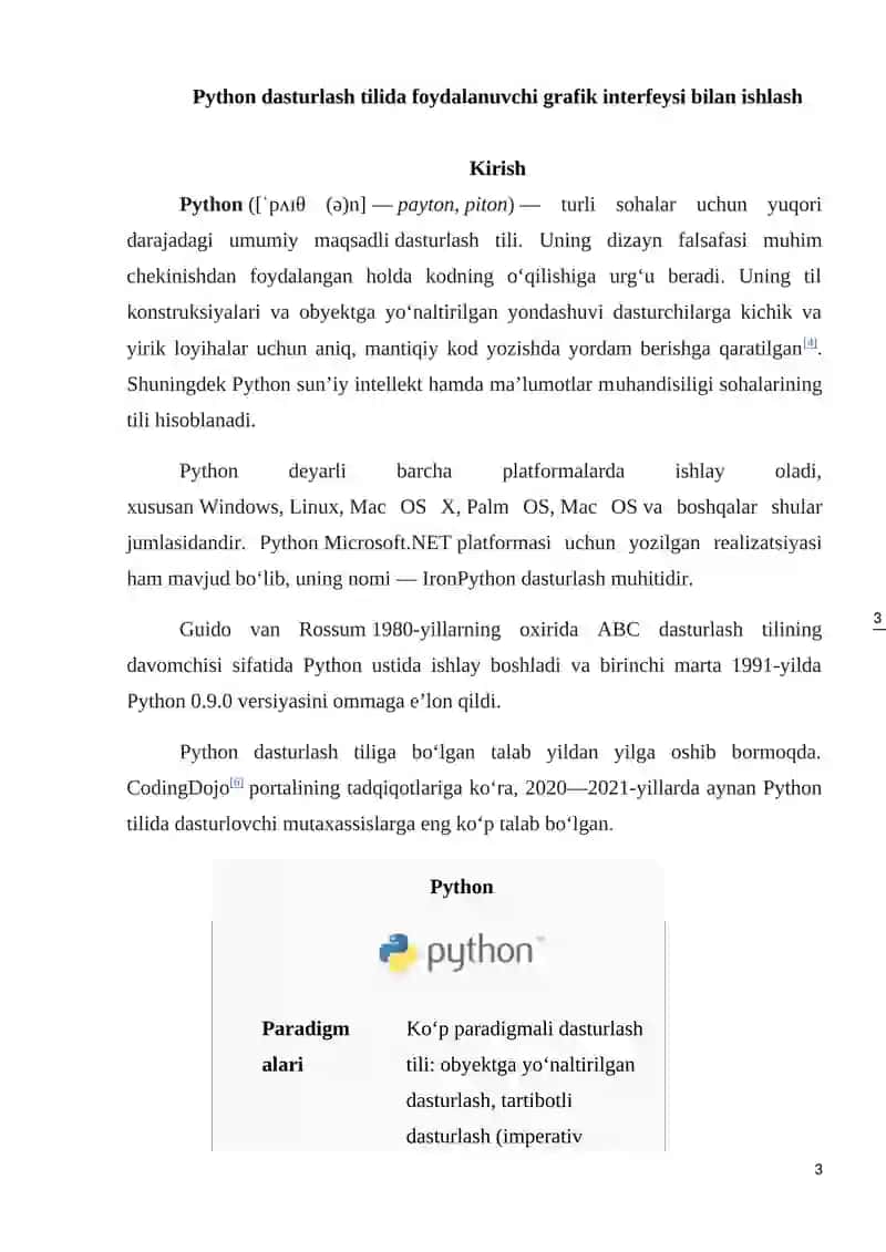 Python dasturlash tilida foydalanuvchi grafik interfeysi bilan ishlash 3