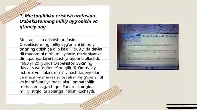 Mustaqillikga erishish arafasida o’zbekiston ijtimoiy 3