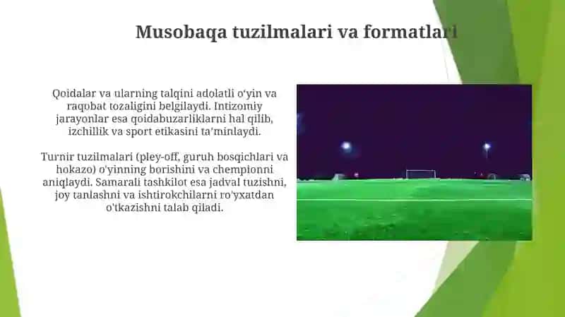 Futbol o'yini musobaqalari va hakamlik tartibi 3