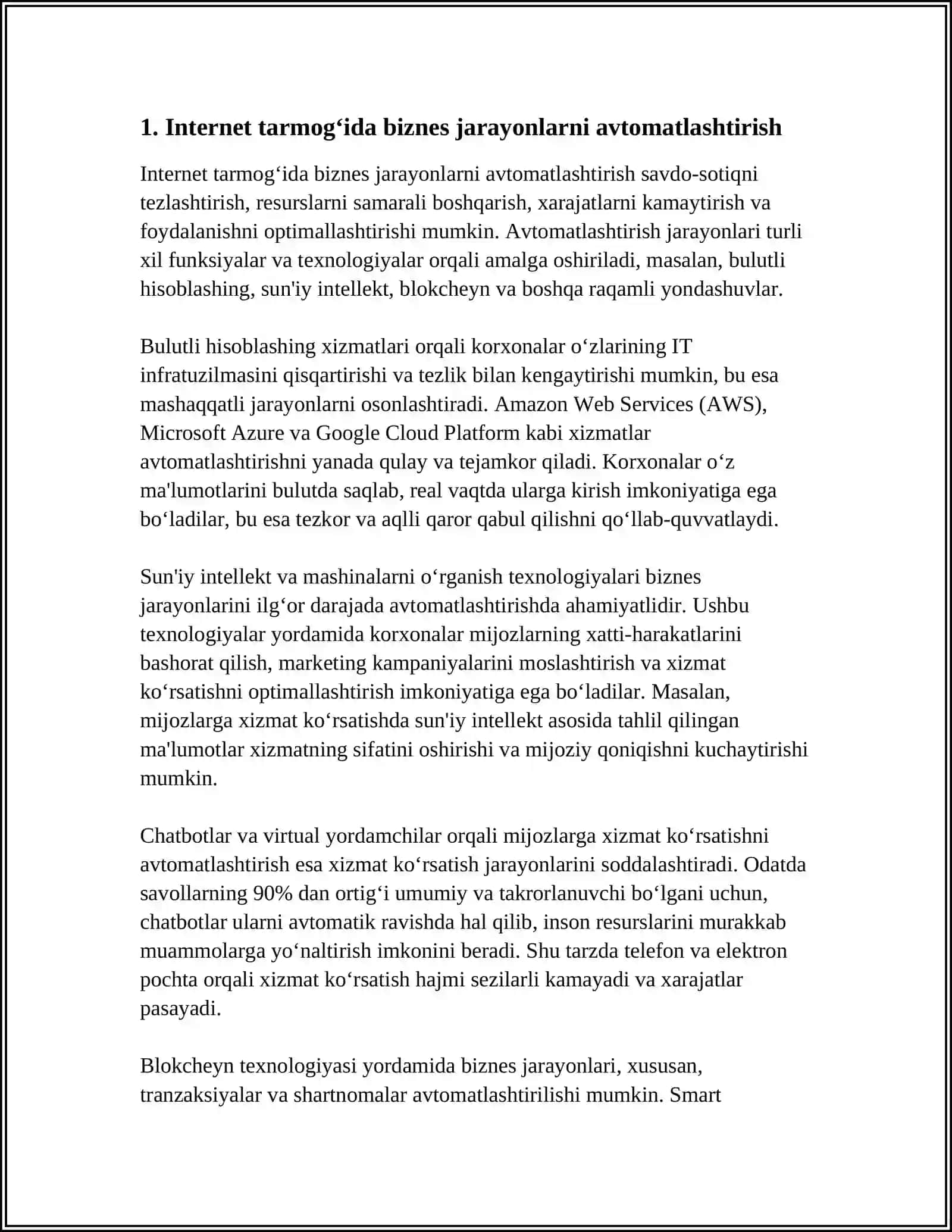 INTERNET TARMOGʻIDA BEZNES JARAYONLANI TASHKIL ETISHI 3