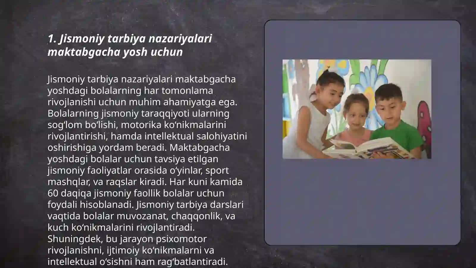 Maktabgacha yoshdagi bolalar jismoniy tarbiyasining vazifalari 3