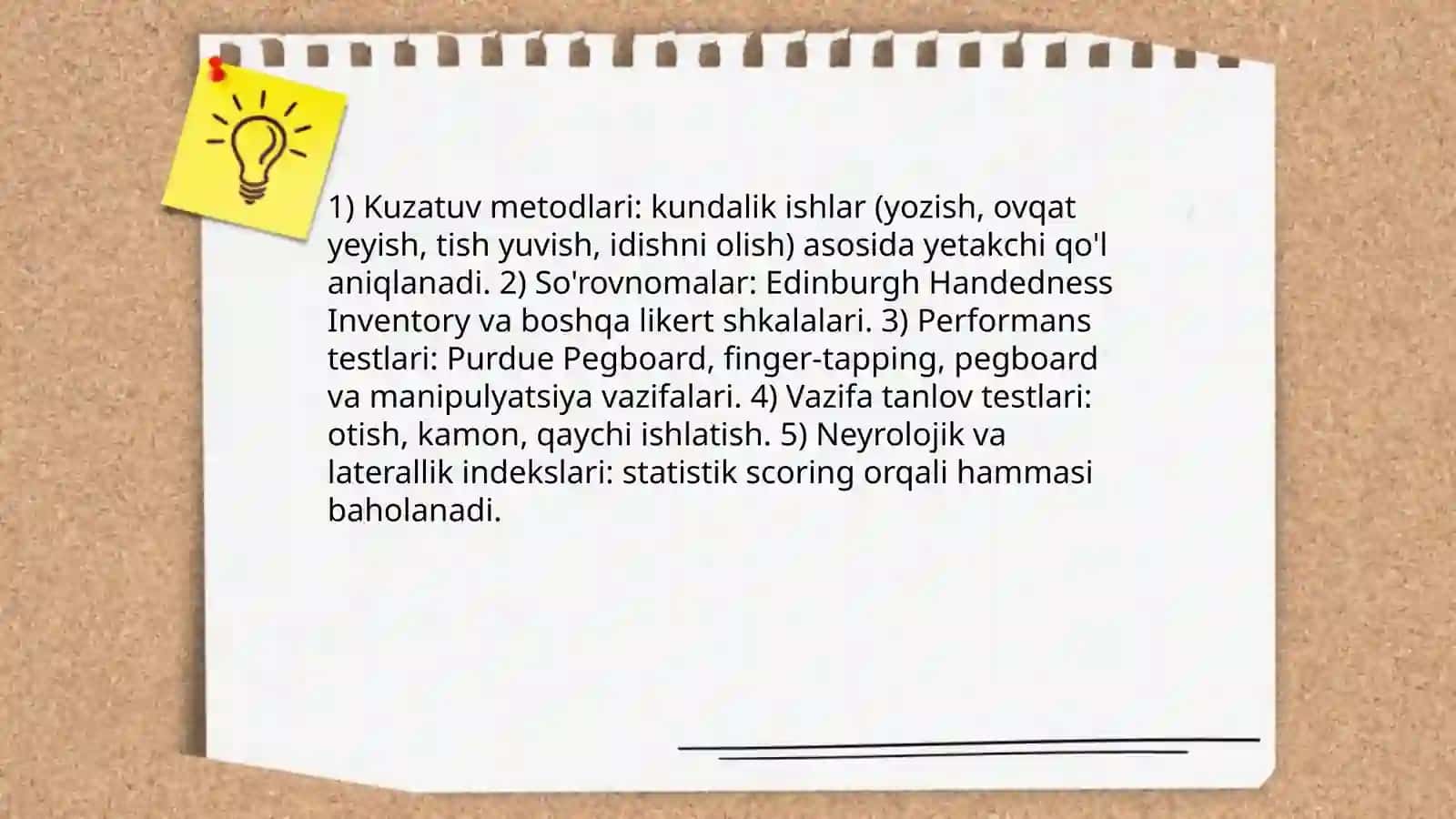 Yetakchi qo'l, ko'z va quloqni aniqlash metodi 3